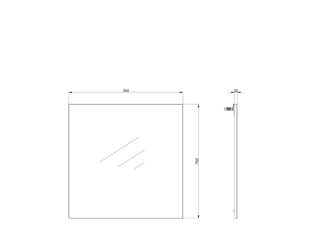 Rizzardi, Specchio kit Fissaggio a Muro Incluso, 76.5x76.5h cm Bianco