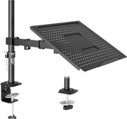 Monitor arm versatile con ventilazione per laptop per schermi da 13 a 32 pollici - 2 opzioni di montaggio - inclinazione, rotazione e inclinazione laterale