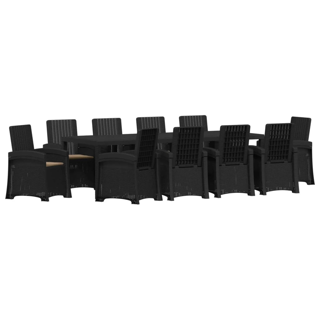 Set da Pranzo per Giardino 11 pz Antracite e Tortora PP 3430169
