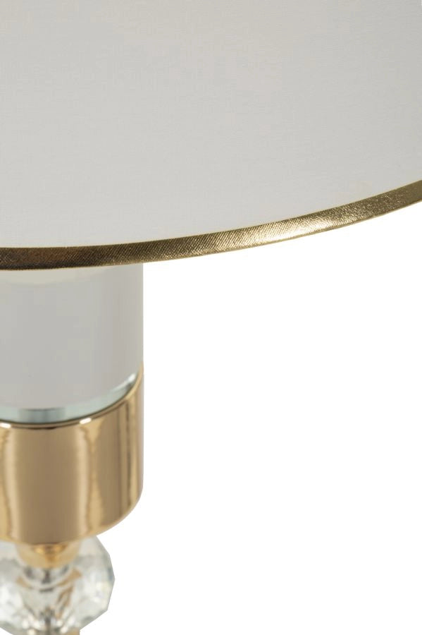 Lampada da Terra Gipsy Ø40x160 cm in Ferro e Tessuto Oro e Bianco