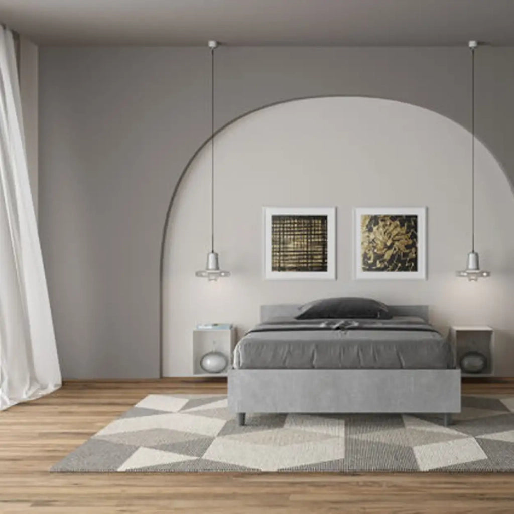 Letto una piazza e mezza senza rete 120x190 cemento Nuamo