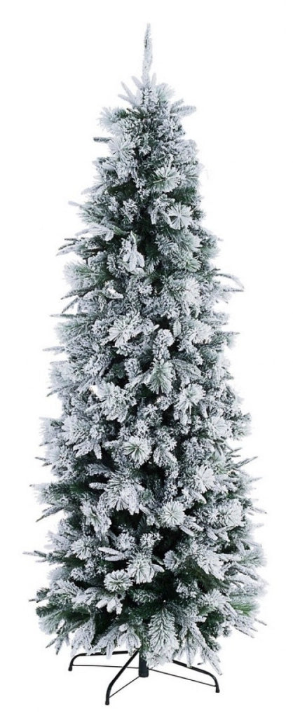 Albero di Natale Slim Dresda Innevato Altezza 210cm con 868 Rami