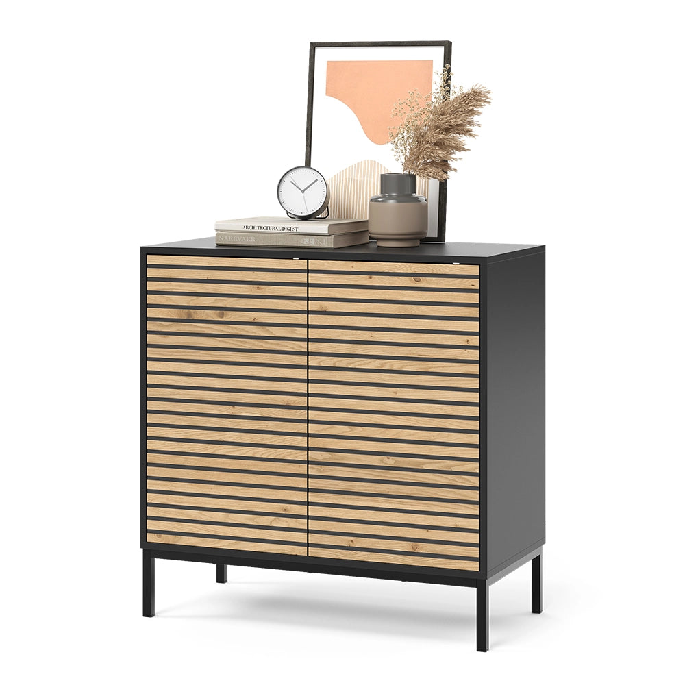 Vicco Cassettiera Nero/quercia 80 x 81.2 cm con 2 porte