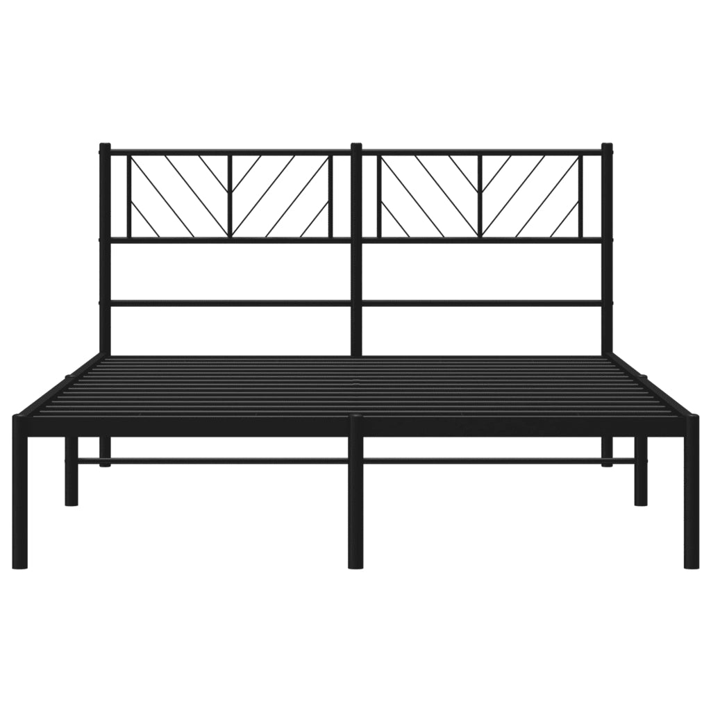 Giroletto con Testiera in Metallo Nero 140x190 cm 372179