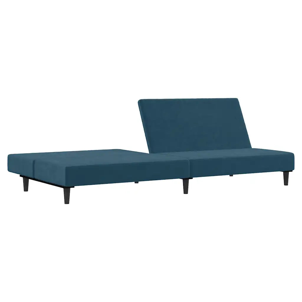 Divano Letto a 2 Posti Blu in Velluto 375731