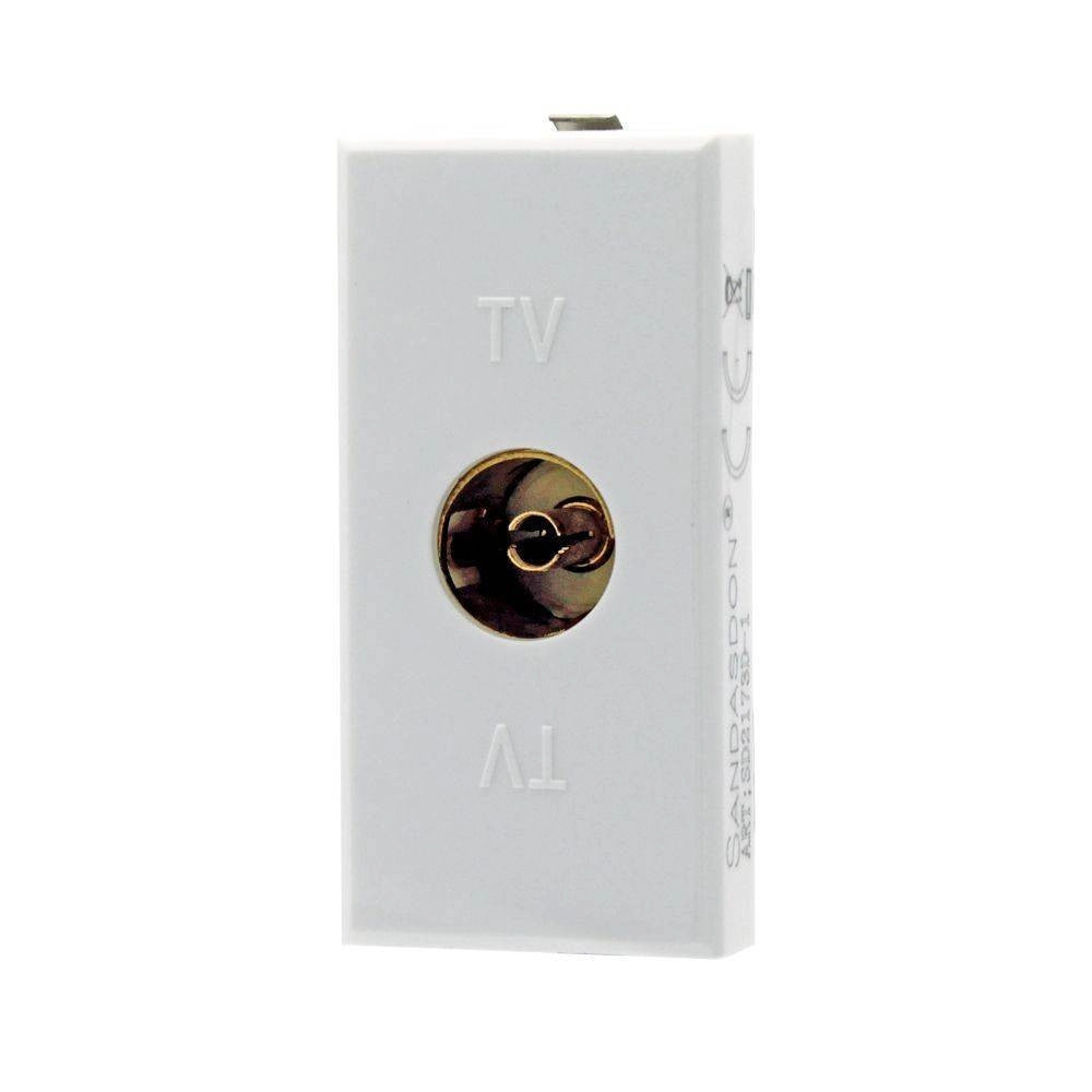 Trade Shop - Presa Tv Femmina Bianco Connettore Compatibile Bticino Axolute -