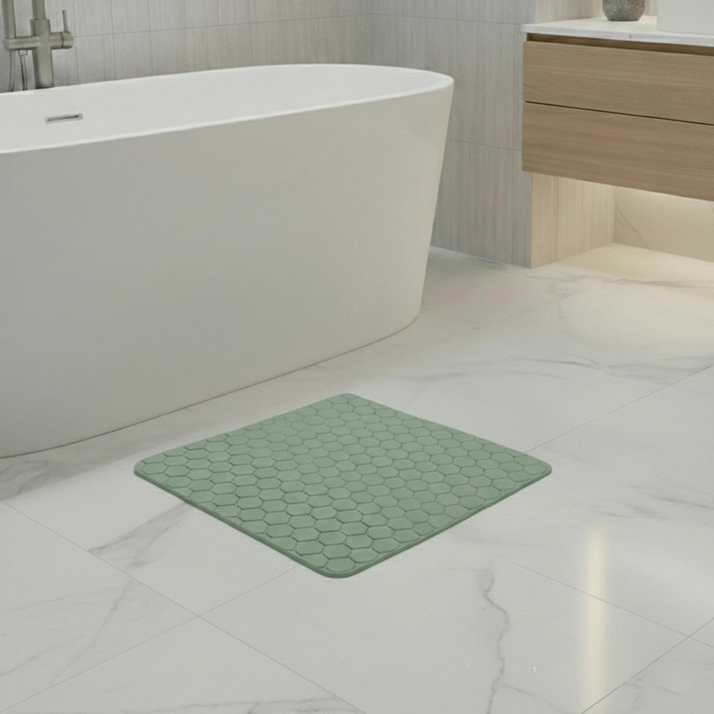 Tappeto bagno antiscivolo verde 54x54 cm Maia