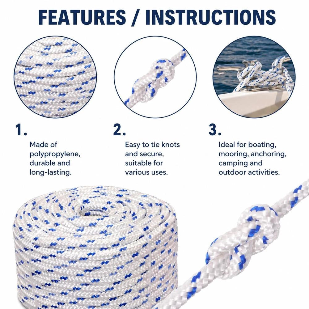 Boat Rope Polypropylene 6 Mm 100 M White