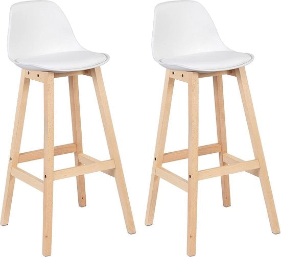 Set di Sedia a Tavolo in Legno da 2 - con Poggiatesta & Ergonomica - Stile Scandinavo/Moderno - Bianco