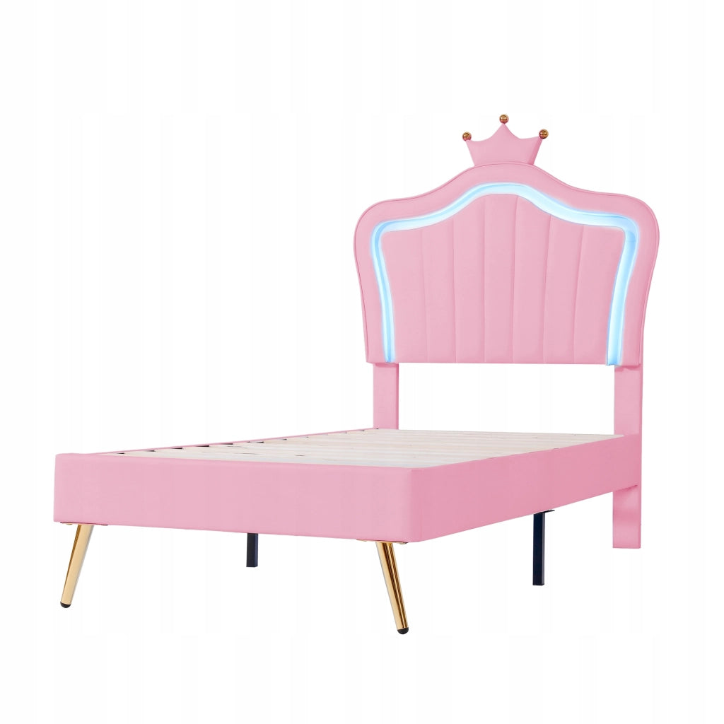 Letto per bambini 90x200 - Xylo - Rosa con LED