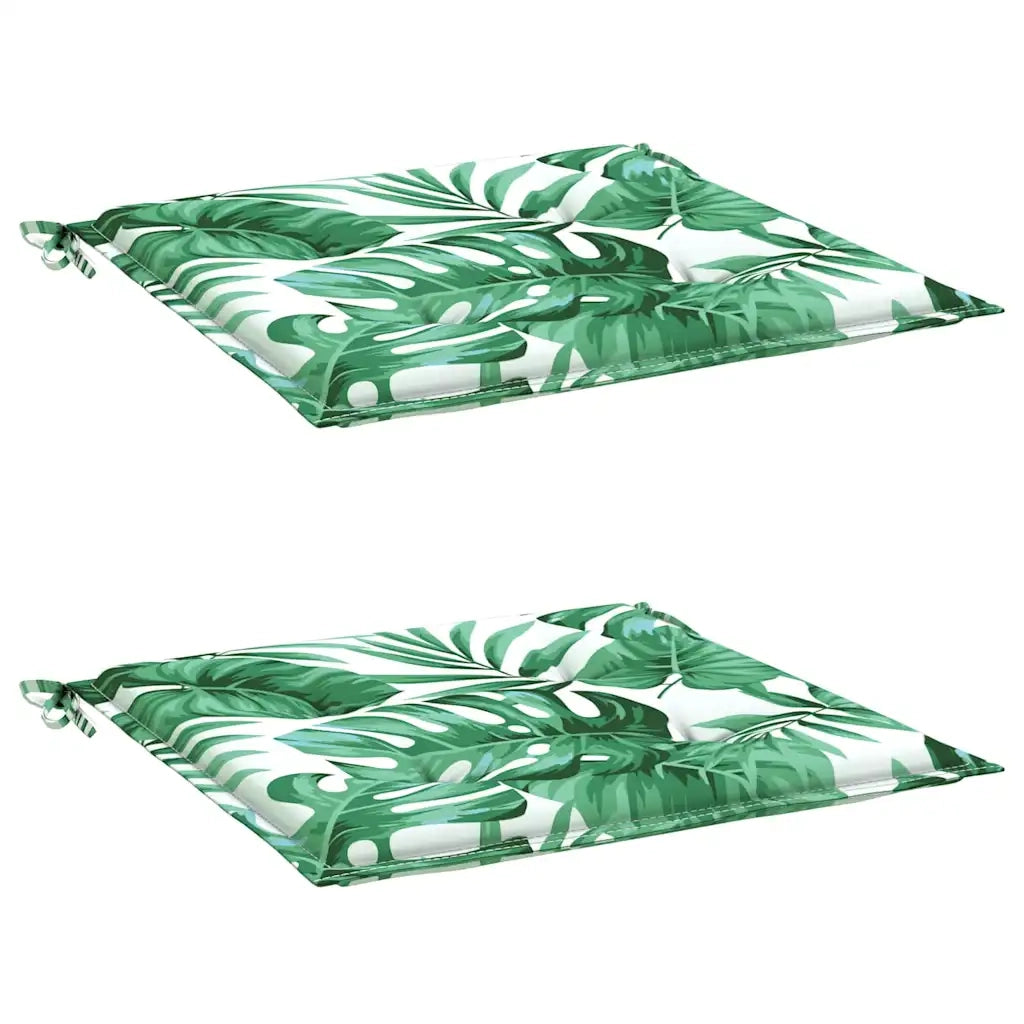 Cuscini per Sedia 2 pz Motivo a Foglie 50x50x3 cm in Tessuto 361068