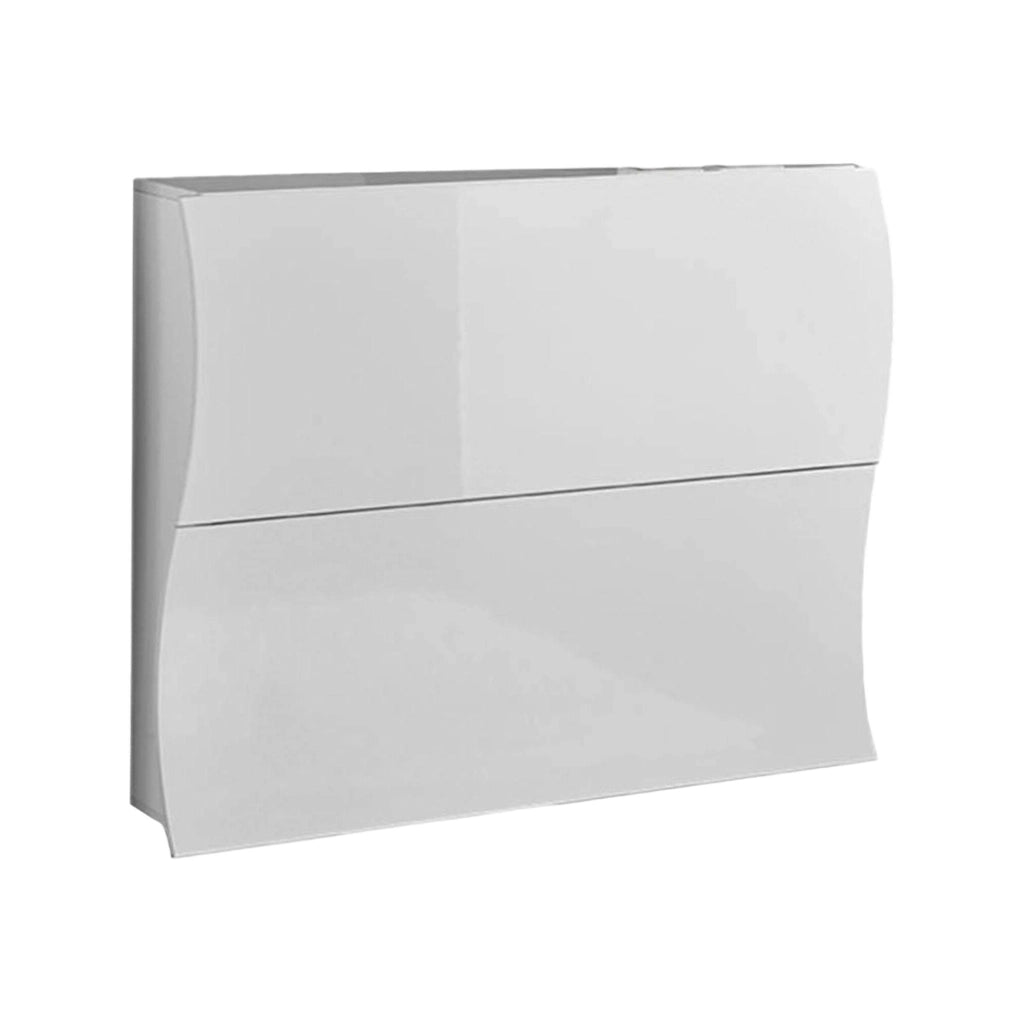 Scarpiera Ape, Made in Italy, a 2 ante a ribalta, Portascarpe da ingresso, cm 101x27h82, colore Bianco lucido