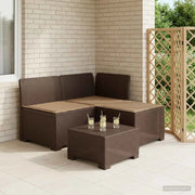 Divano da giardino 3 posti con cuscini in look rattan PP 8011894