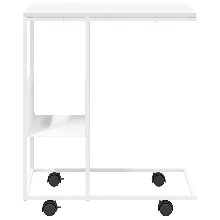 Tavolino con Ruote Bianco 55x36x63,5cm in Legno Multistrato 343111