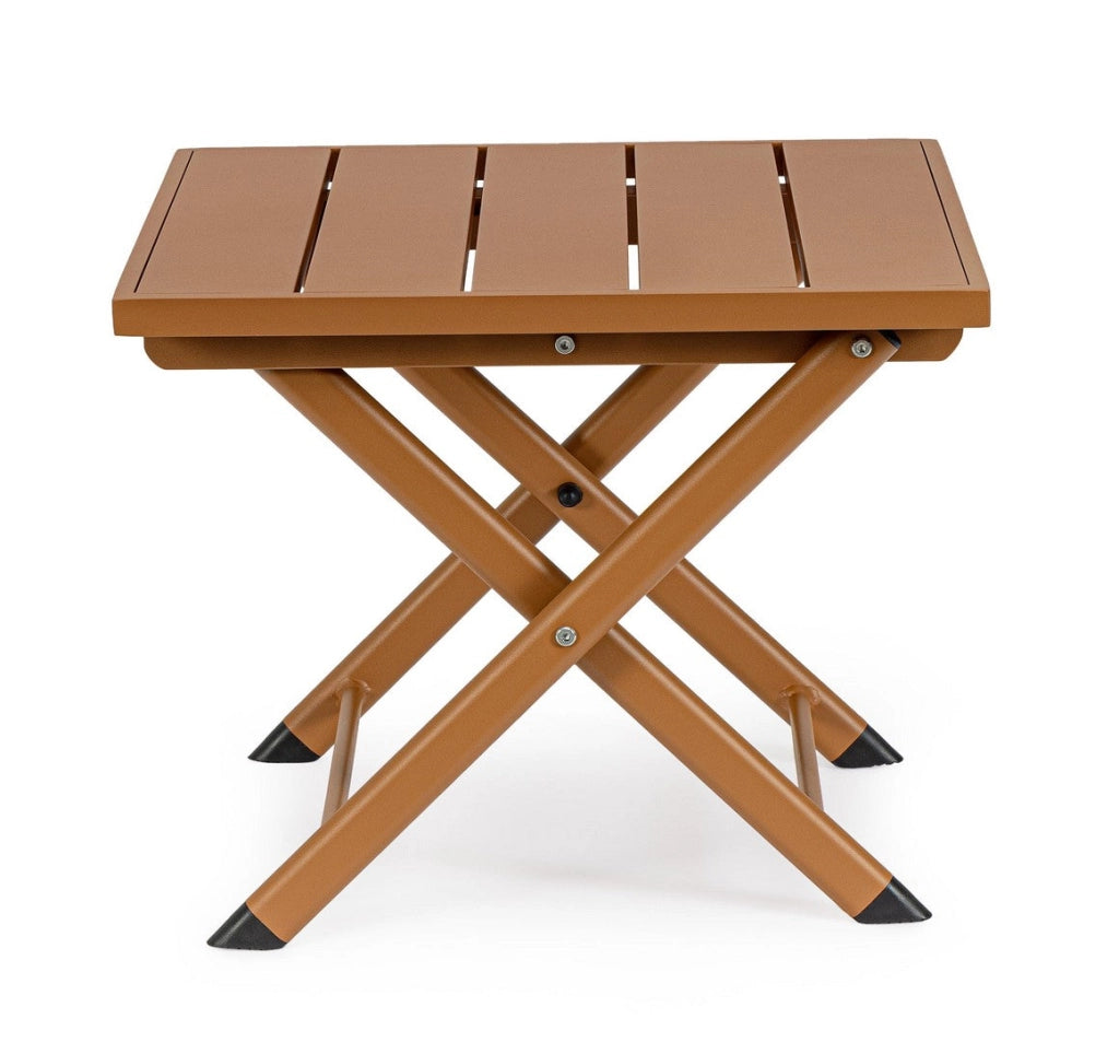 Tavolino da Salotto 44x43x36 cm in Alluminio Taylor Pecan
