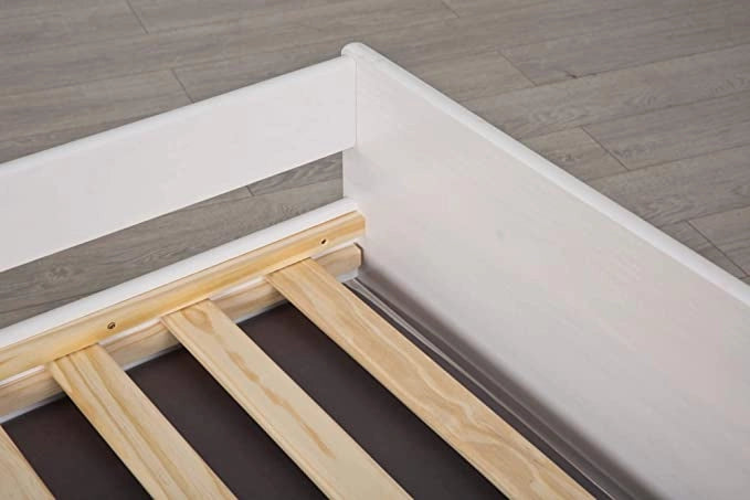 LETTO SINGOLO LOTAR 90X200 ESTRAIBILE E TRASFORMABILE IN 3 LETTI O MATRIMONIALE PINO TINTO BIANCO