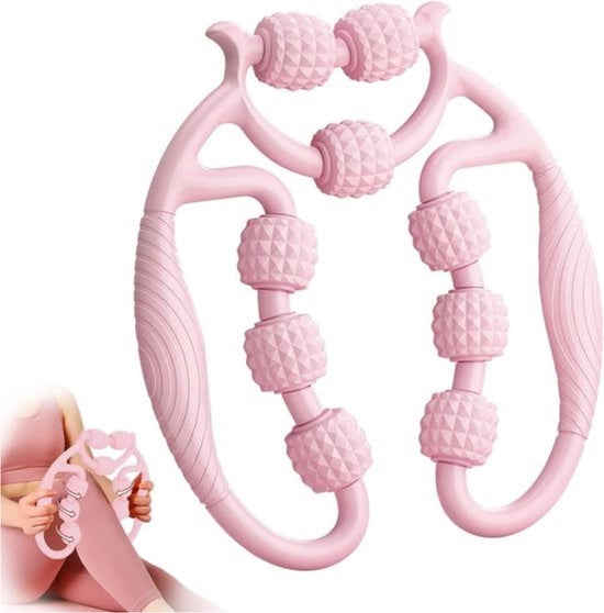Massaggio cellulite profondo - Massagerol con manico per gambe - Apparecchio di massaggio cellulite (rosa) Apparecchio di massaggio ginocchia