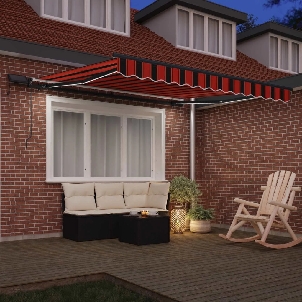 Tenda retrattile-Tenda parasole per balcone arancione e marrone 300 x 250 cm Tessuto