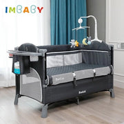Wieg portatile op poggiapiedi - Wieg multifunzionale con tavolo per allattamento - Dimensioni 126x70x76 CM - Color grigio - Wieg per due bambini - Wieg per esterno - Wieg per campeggio