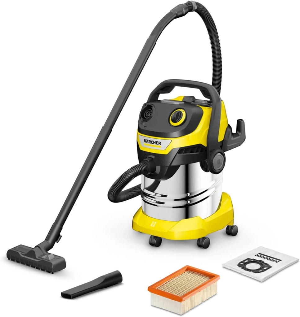 KÄRCHER aspiratore solidi liquidi WD 5 P V-25/5/22 con presa elettroutensile, 1200 W, contenitore in plastica: 25 l, tubo di aspirazione: 2,2 m, funzione soffiante, filtro in vello