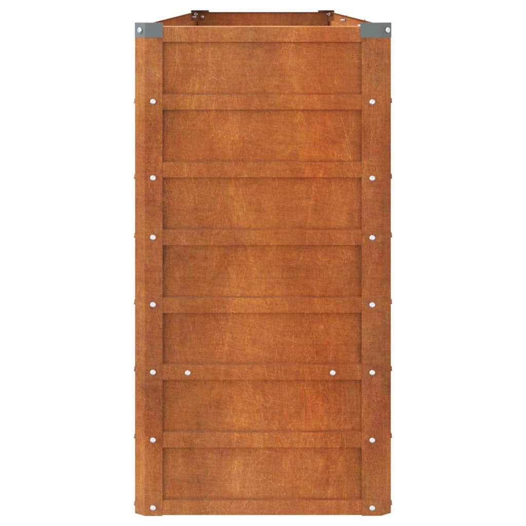 Fioriera rialzata per piante fiori terrazza giardino finitura ruggine 240 x 40 x 77 cm acciaio corten marrone 02_0039867