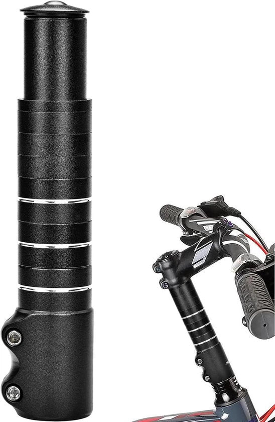 Verdoppiatore di Manubrio per Bicicletta 180mm 138mm MTB, Estensore di Manubrio con Chiave a Lancia per Viti 28.6mm / 1-1/8'', Lega di Alluminio - Nero