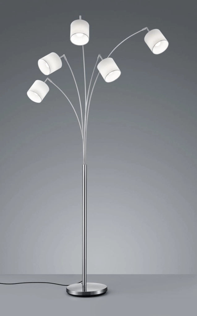 Lampada da terra ad arco Tommy argento 200cm 5xE14 RL