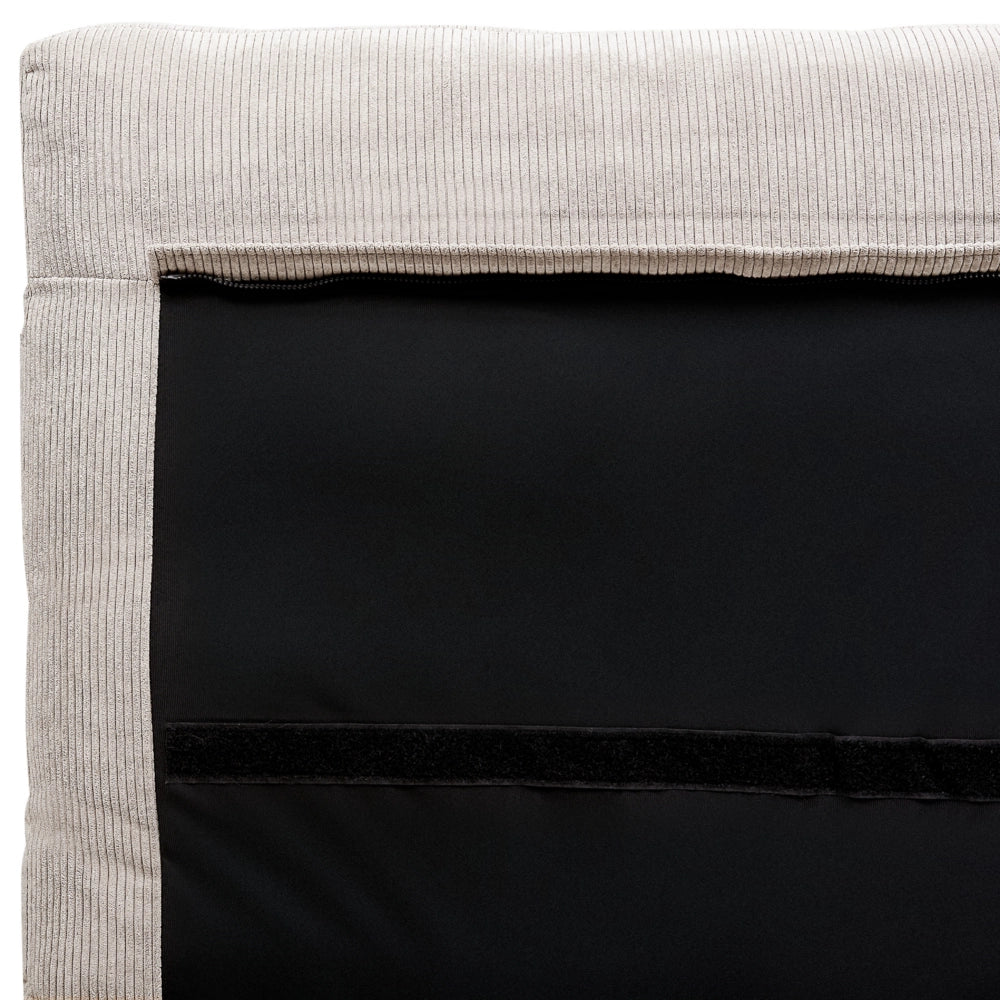 Letto imbottito moderno in velluto a coste grigio talpa 180 x 200 cm moderno elegante