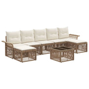 Set Divano da Giardino 8 pcs Beige polyrattan 3434919