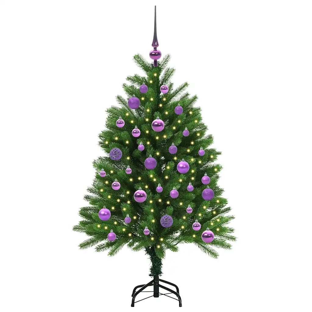 Albero di Natale | Decorazioni natalizie con 150 LED con supporto Verde 120 cm PE