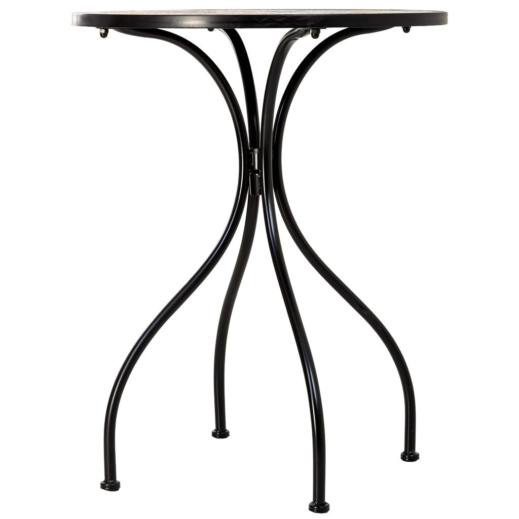 Set tavolo e 2 sedie in metallo, 60x60x75h cm, 38x46x90h cm