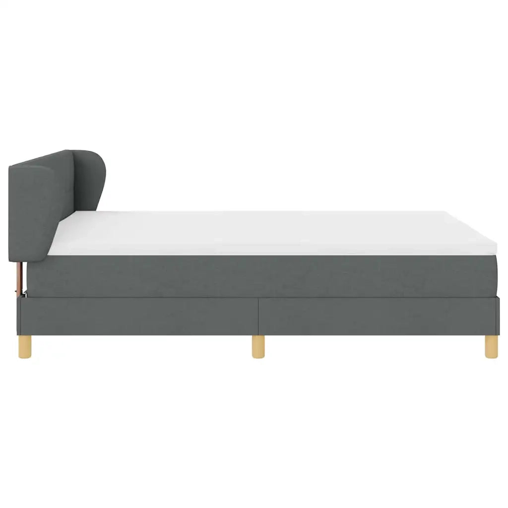 Letto a molle con materasso Grigio scuro 140 x 190 cm Tessuto 3340207