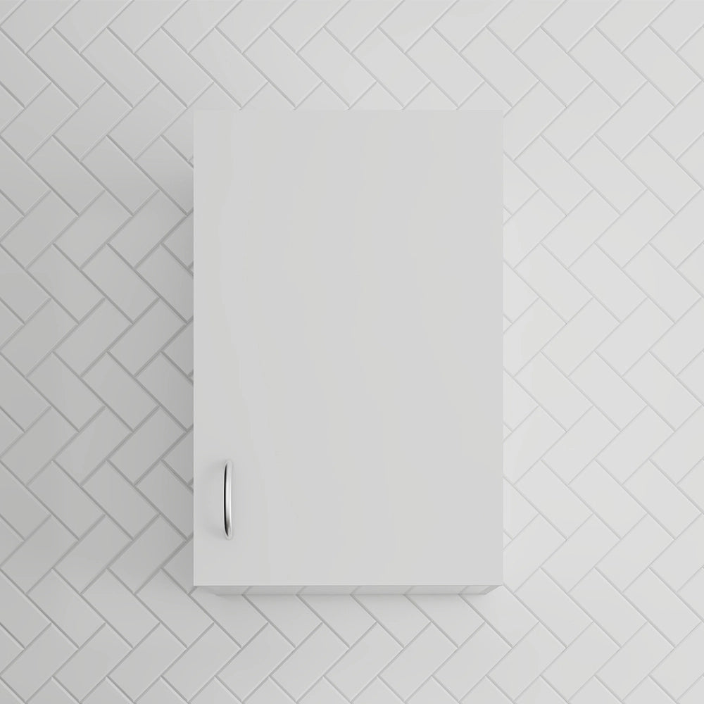 Pensile multiuso 45x32 in legno bianco con due ripiani Fedra