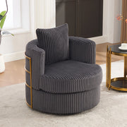 POLTRONA girevole 360° con vano contenitore 76x79x78 cm in corduroy grigio