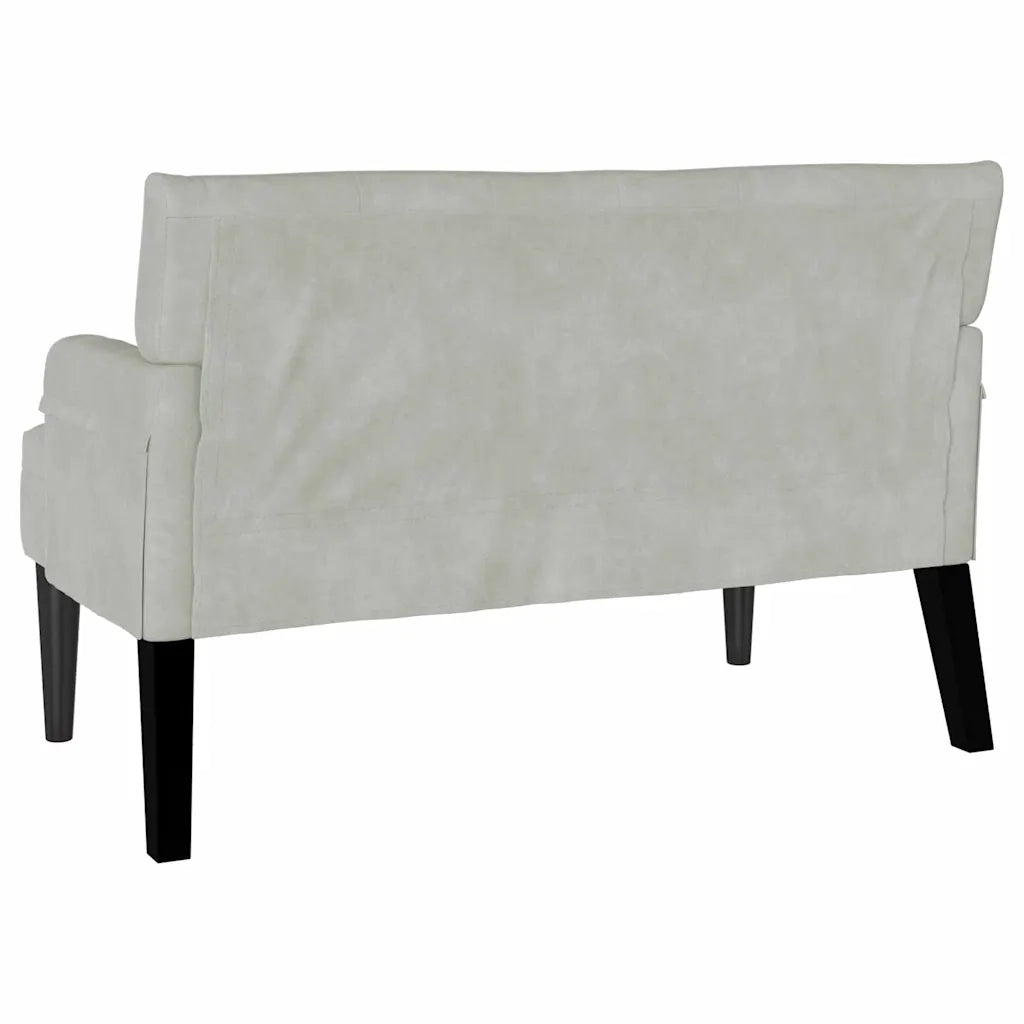 Panca Chesterfield-Sgabello-Divano Grigio chiaro 112 x 65,5 x 75 cm Velluto