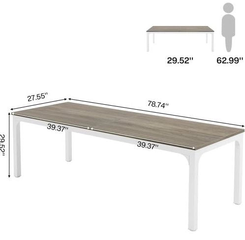 Scrivania per computer 200x70 cm per 2 persone in metallo e legno