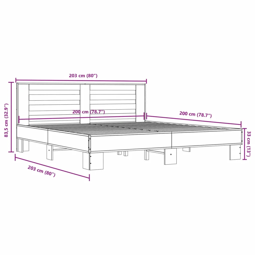 Giroletto Grigio Sonoma 200x200 cm in Legno Multistrato Metallo 3280085