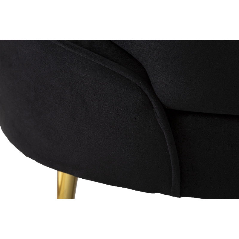 Divanetto 2 Posti Oslo Con Cuscini Nero cm 148x84x68