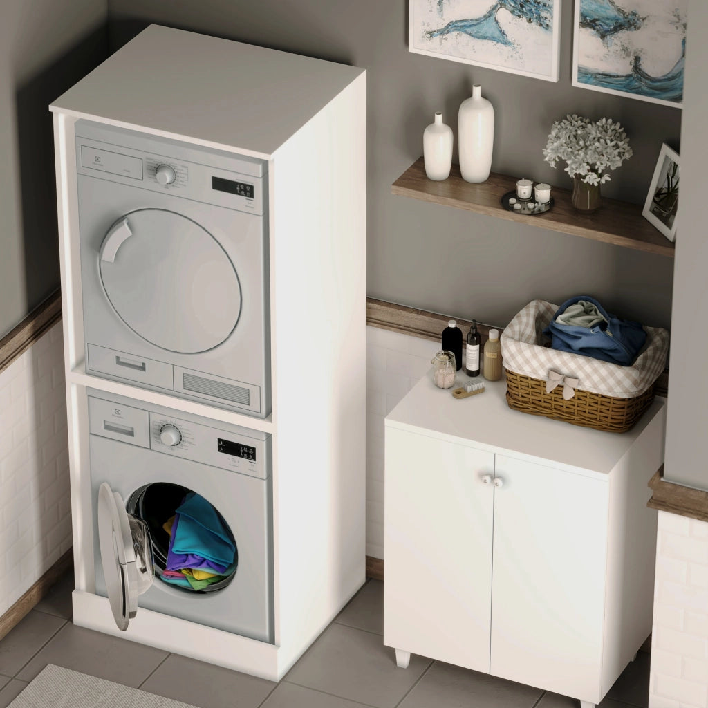Vertical Washing Machine and Dryer Cabinet in Kit Model Double solid and durable.