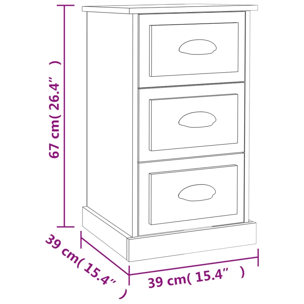 vidaXL Comodino Grigio Sonoma 39x39x67 cm in Legno Multistrato