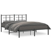 Letto matrimoniale | Letto per adulti | Giroletto con Testiera in Metallo Nero 160x200 cm
