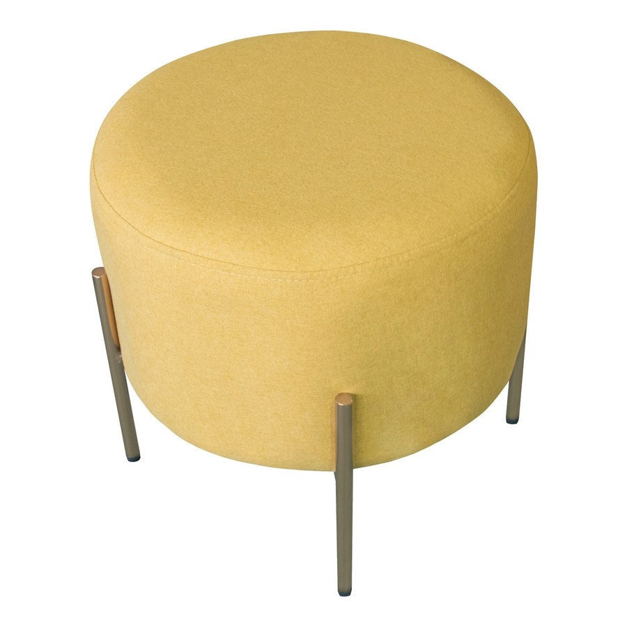 Pouf Poggiapiedi Ø40 cm in Tessuto Kate Giallo