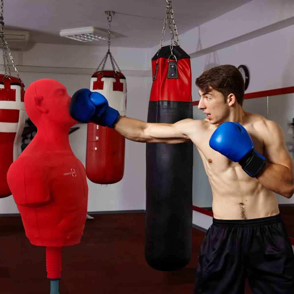 Manichino da boxe autoportante Grande Rosso 175cm Arti marziali Boxe Allenamento