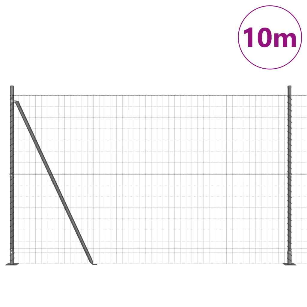 Euro Fence con 7 Posti Flangiati 1.6x10 m Acciaio Galvanizzato
