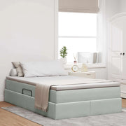 Letto con contenitore e materasso Grigio chiaro 120 x 190 cm