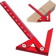 Liniale di alluminio 105 mm - angolo 45 gradi - strumento di misura - metro a mezzaluna - portatile - misurazioni per lavori di legno.