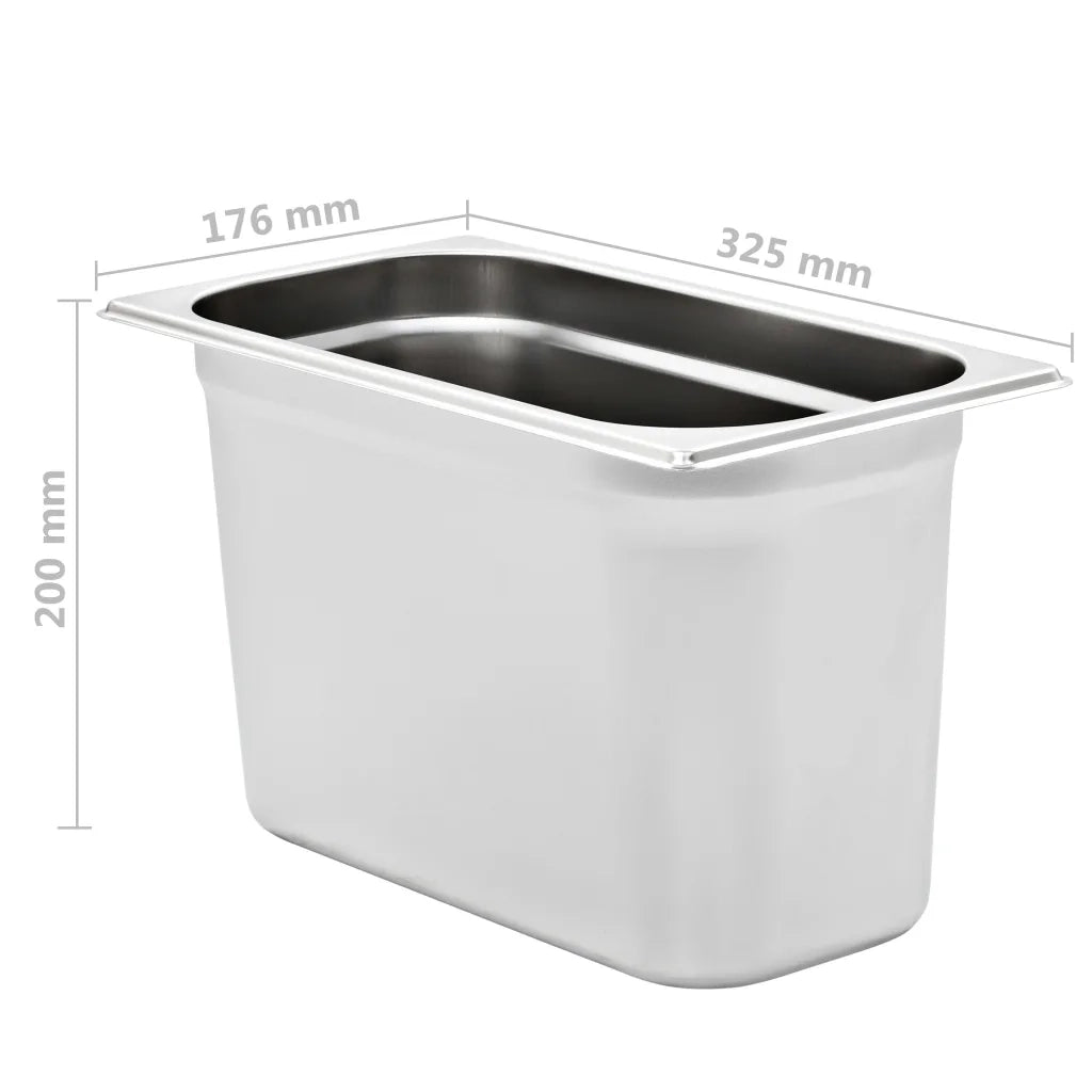 Contenitori Gastronorm 4 pz GN 1/3 200 mm in Acciaio Inox 50897