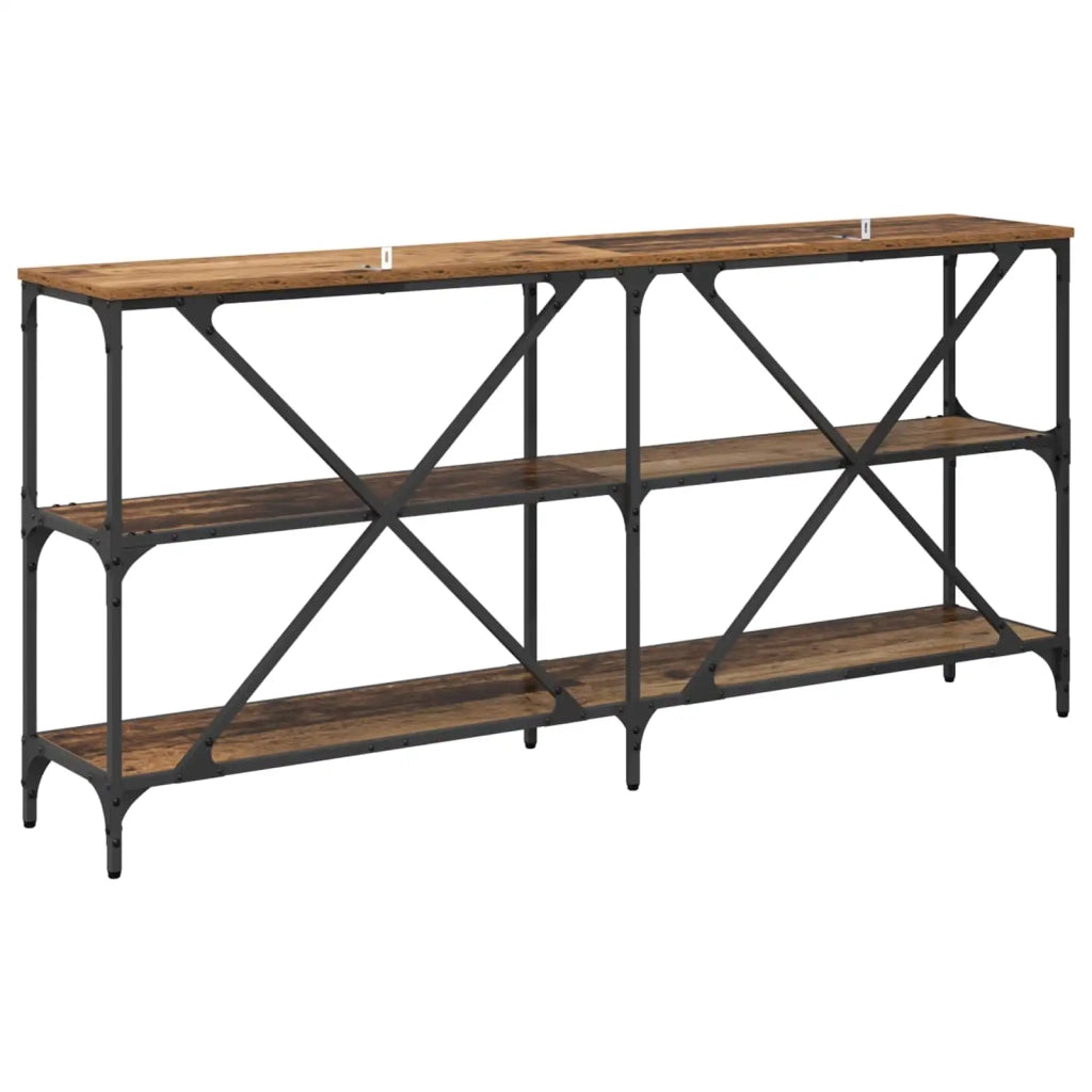 Tavolo consolle con lo scaffale Legno vecchio 160 x 30 x 75 cm