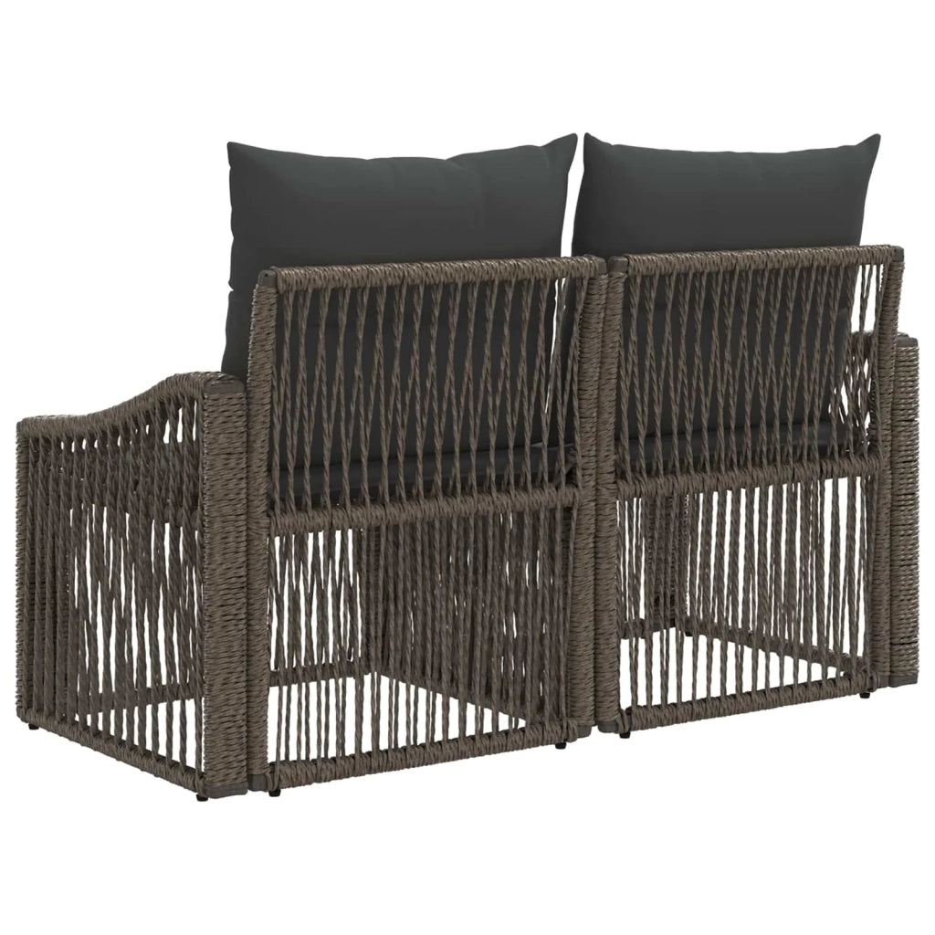 Divano da giardino 2-Numero di posti Grigio polyrattan 42026708