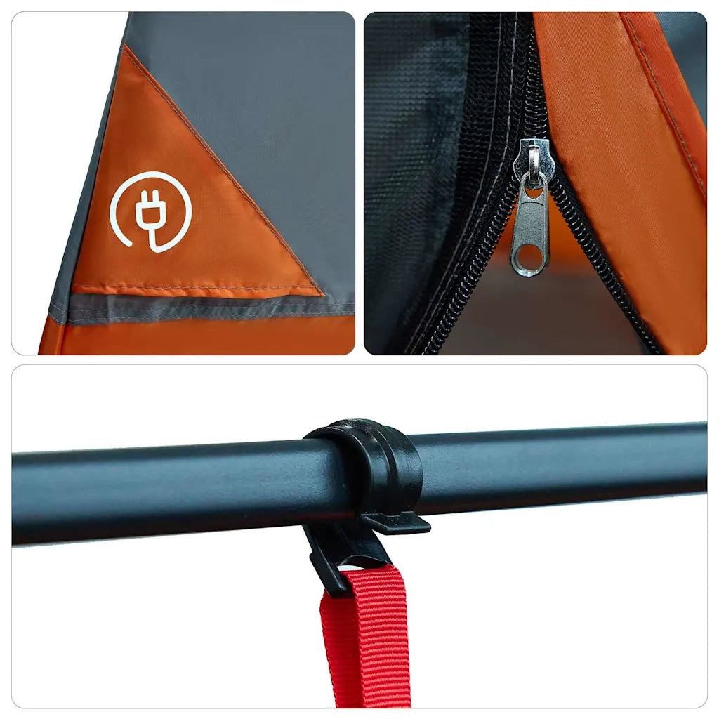 Tenda interna Grigio e arancione 520 x 520 x 190 cm taffetà 42001186